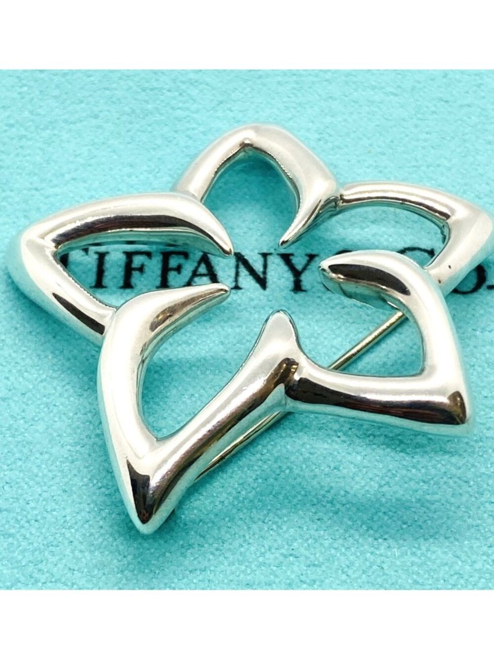 Tiffany & Co Cutout Flower Sterling Silver 925 Brooch